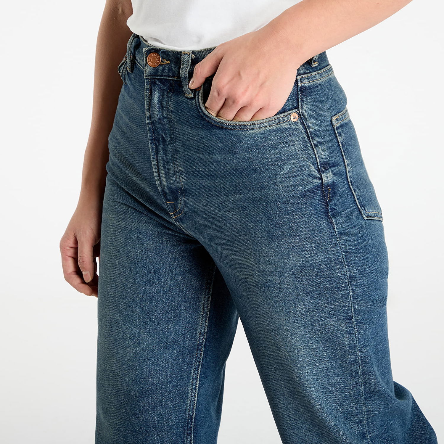 Džínsy Samsoe Samsoe Sarebecca High-Waist Wide-Leg Jeans W27/L32 Modrá | F25300106_CLR002381, 1