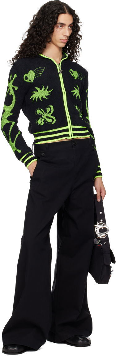 Mikina Chopova Lowena Cartoon Knit Full-Zip Hoodie Čierna | 5257, 3