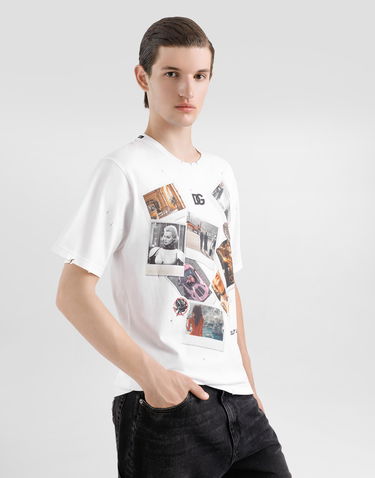 Tričko Dolce & Gabbana Cotton T-Shirt With Postcard Print Biela | G8PN9TG7O4RW0800, 3