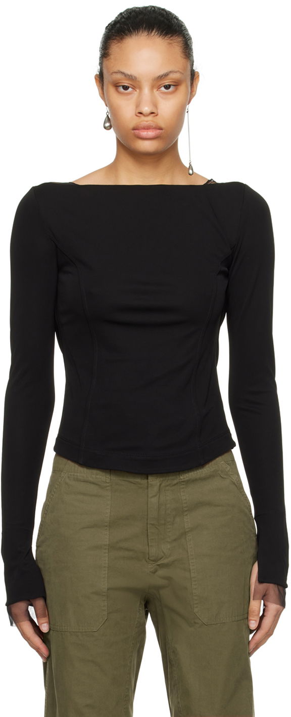 Helmut Lang Sheer Back Long Sleeve T-Shirt