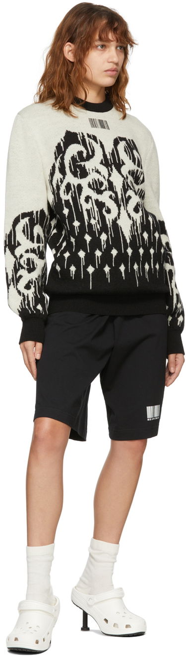 Sveter VETEMENTS Slavic Graphic Print Knit Sweater Béžová | VL12KN100B, 3