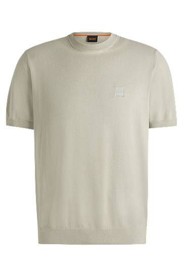Sveter BOSS Cotton-Cashmere Knit T-Shirt Béžová | 50538267, 0