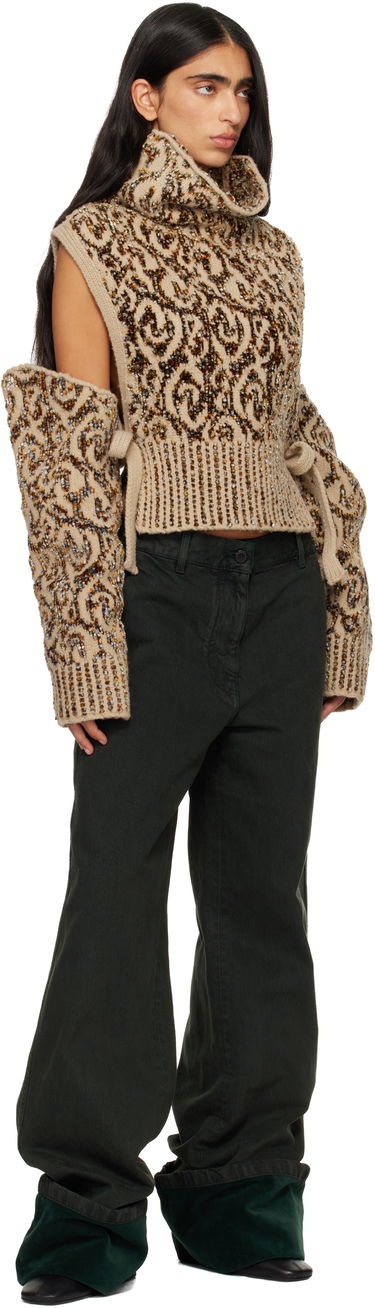 Rukavice Dries Van Noten Dries Van Noten Jacquard Arm Warmers Béžová | 252-011245-2734, 3