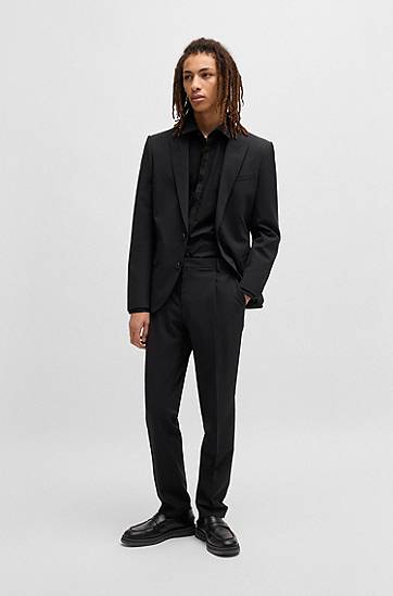Košeľa BOSS Slim-Fit Poplin Shirt with Contrast Placket Čierna | 50500966, 1