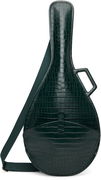 Mock Croc Leather Racket Bag