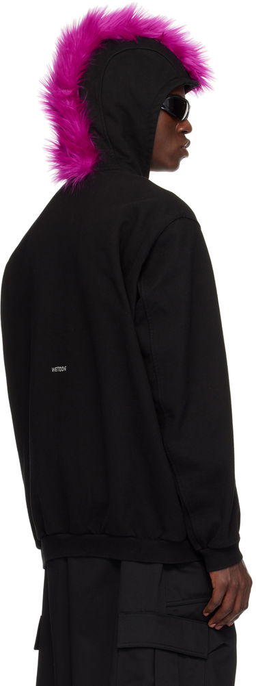 Mikina We11done We11done Zip-Up Faux-Fur Hoodie Čierna | WD-TJ1-24-884-U-BK, 2