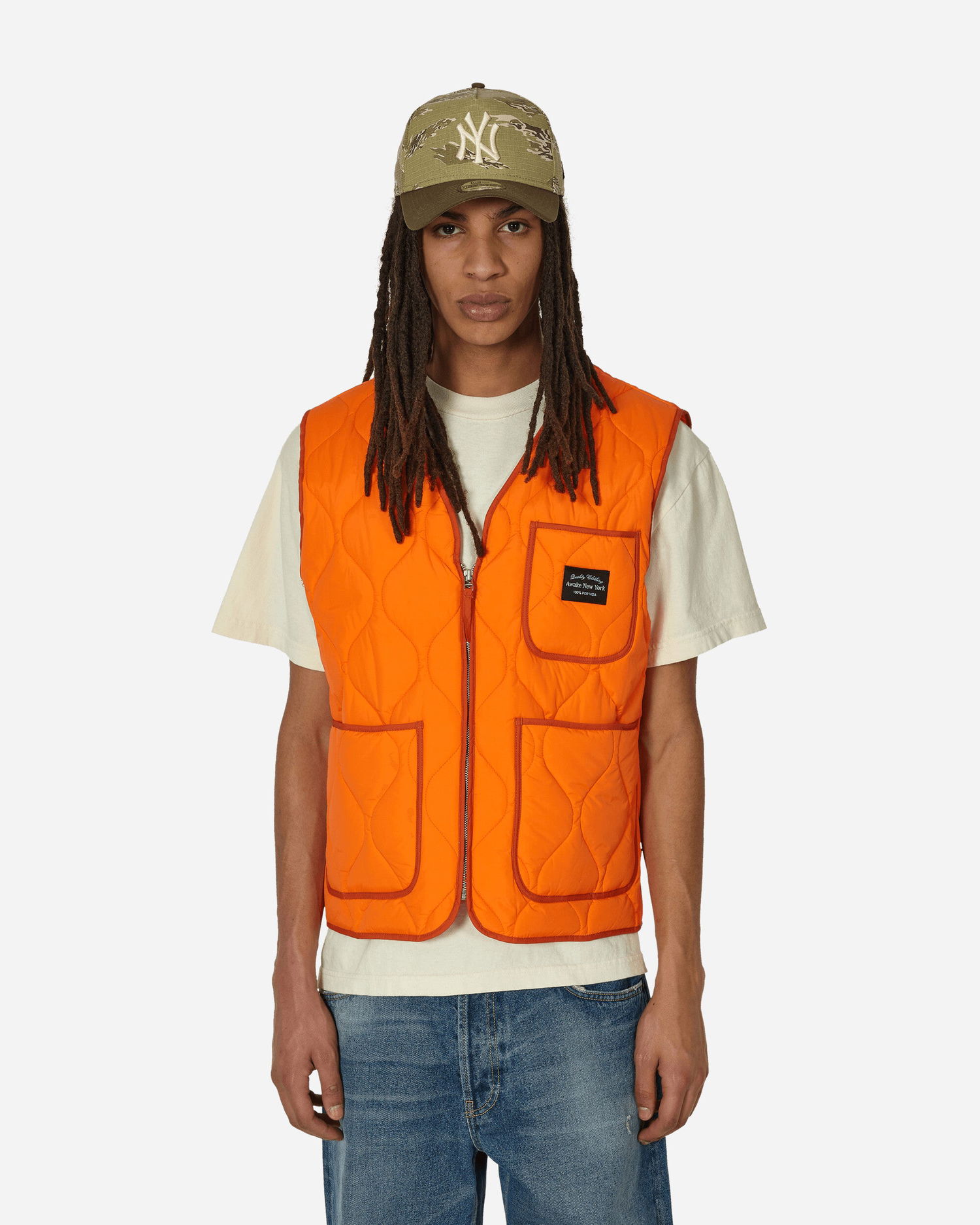 Vesta Awake NY Quilted Nylon Shell Vest Orange Oranžová | 9031853 ORNG, 1