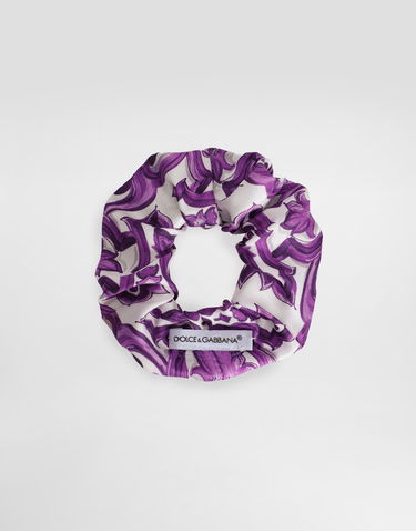 Doplnky Dolce & Gabbana Dolce & Gabbana Majolica-Print Twill Scrunchie Fialová | LB7A12HI1Y8I23TN, 3