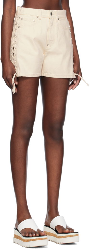 Šortky Stella McCartney Stella McCartney Lace-Up Denim Shorts Béžová | 6D02823SPH73, 1