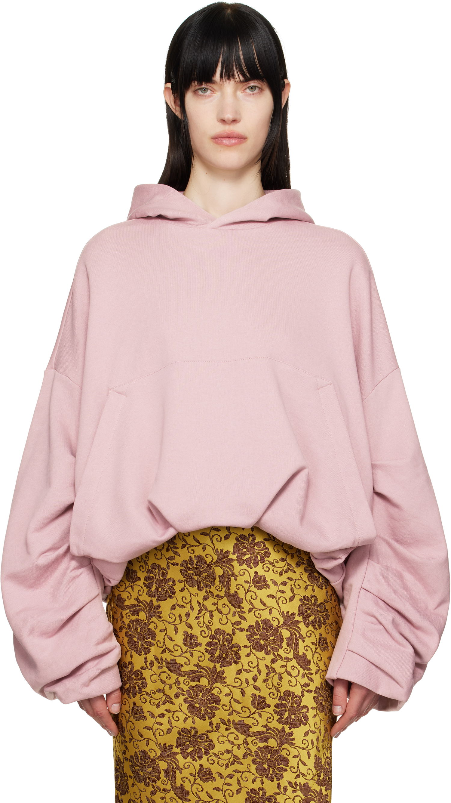 Mikina Dries Van Noten Dries Van Noten Draped Hoodie Ružová | 251-011106-1610, 0