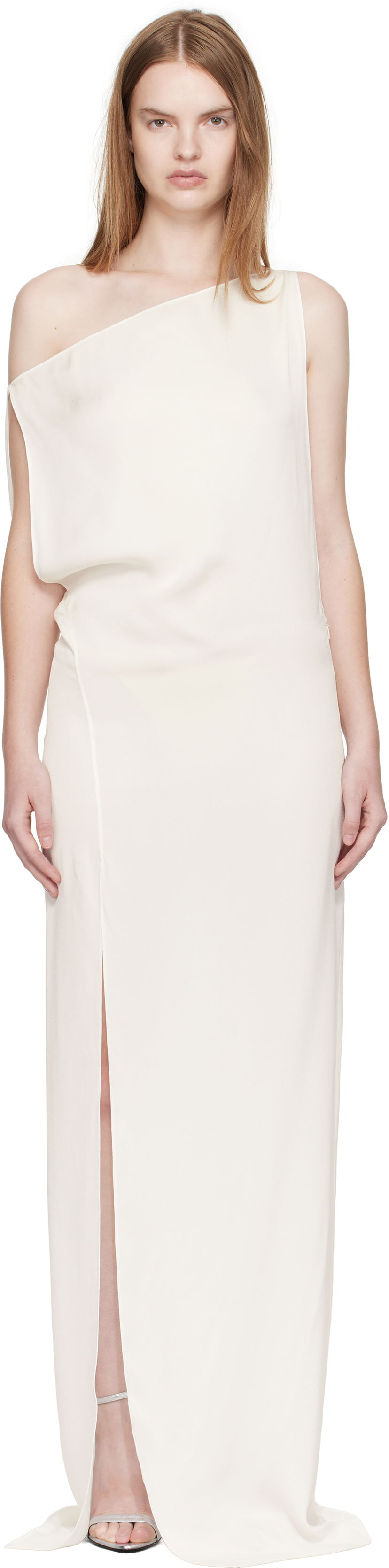 Šaty Tom Ford Tom Ford Off The Shoulder Evening Maxi Dress Biela | AB3523-FAX1446
