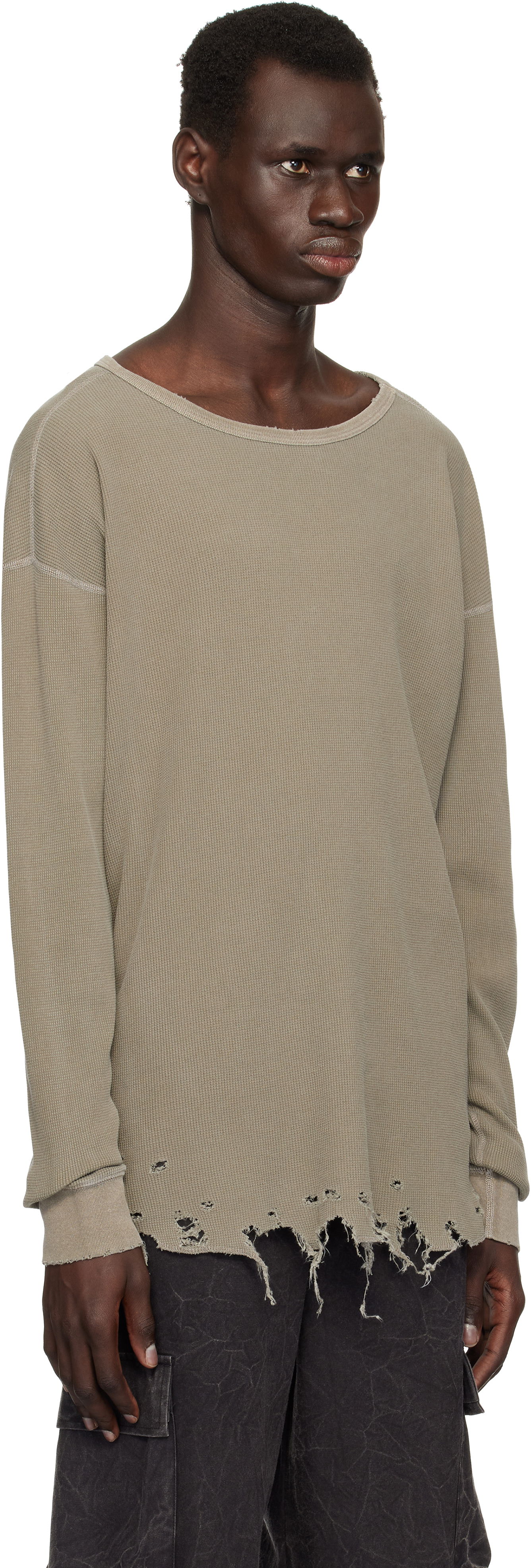 Sveter John Elliott John Elliott Folsom Thermal Distressed T-Shirt Béžová | B295M6651A, 1
