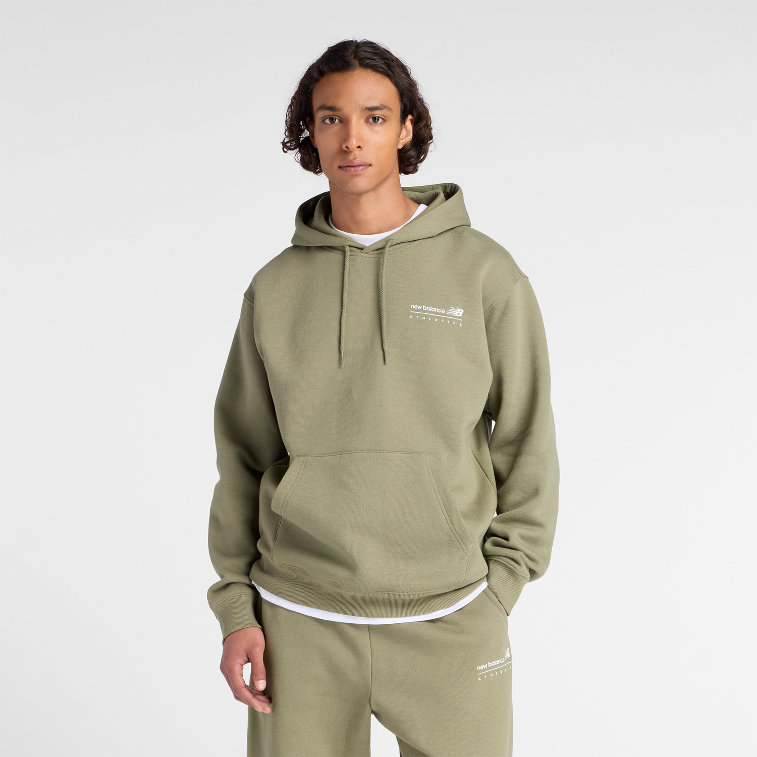 Mikina New Balance Athletics Hoodie Zelené | NBMT53528DEK, 0