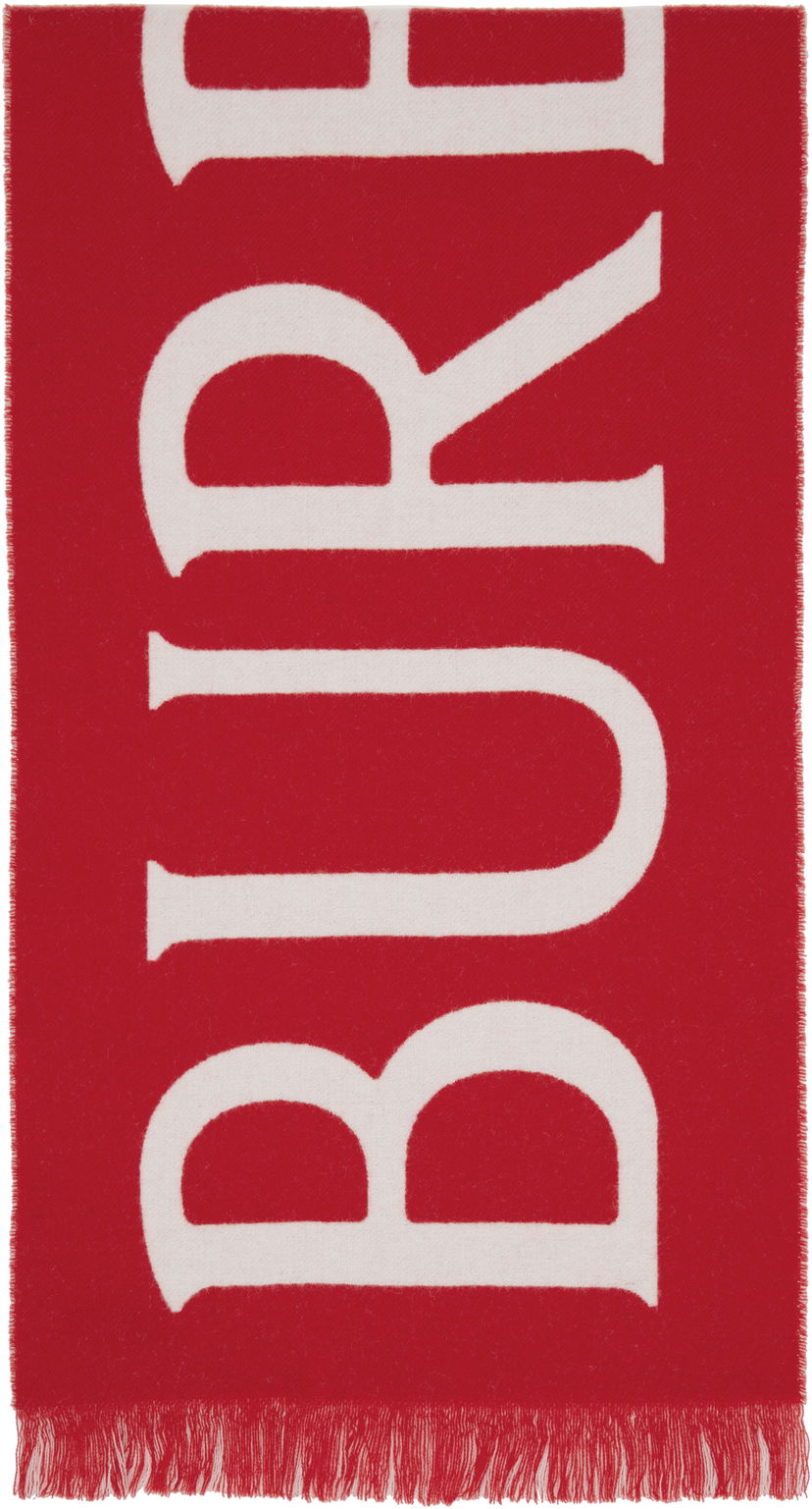 Šál Burberry Burberry Logo Wool Scarf Červená | 8109564