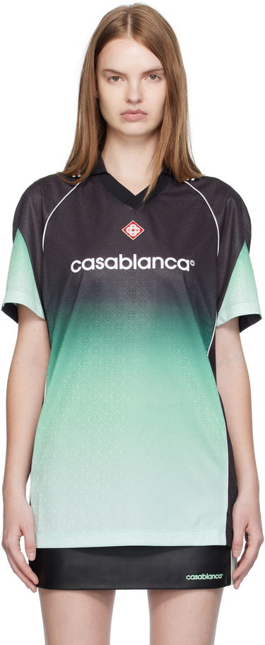 Tričko Casablanca Casablanca Gradient Monogram Jacquard Football T-shirt Zelené | U-WPF25-JTP-375-01, 0