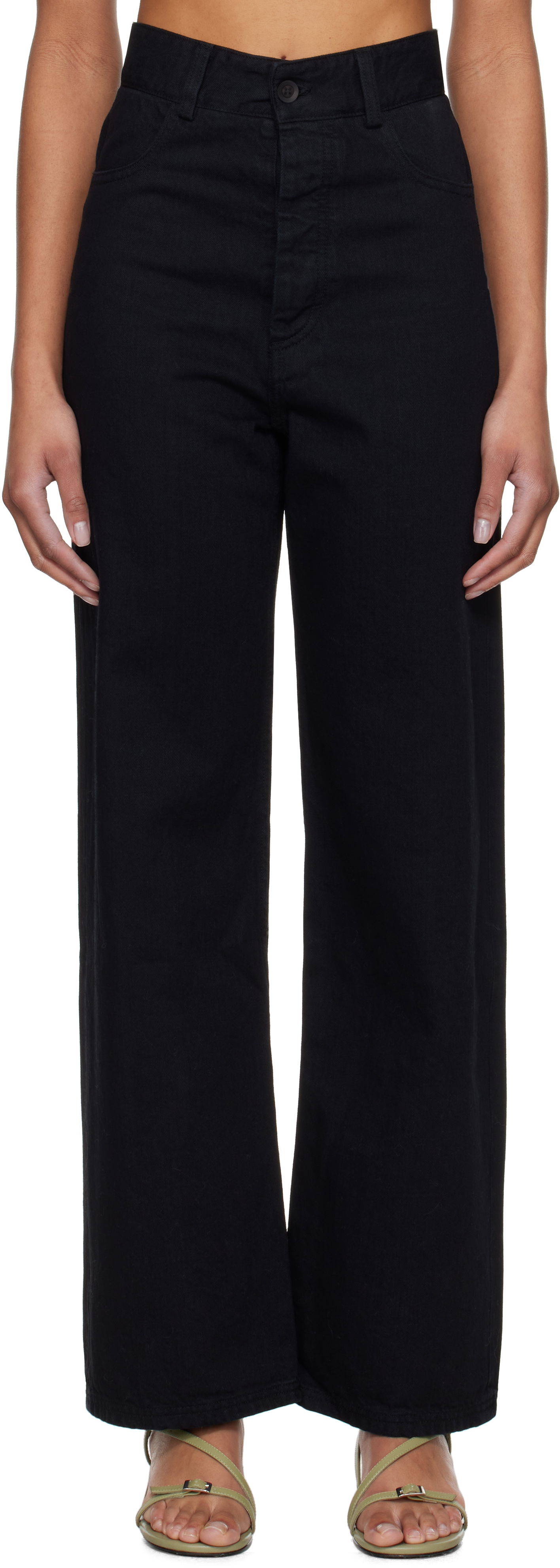 Nohavice Baserange Baserange Navalo Wide-Leg Jeans Čierna | TRNA-DE-SP25, 0