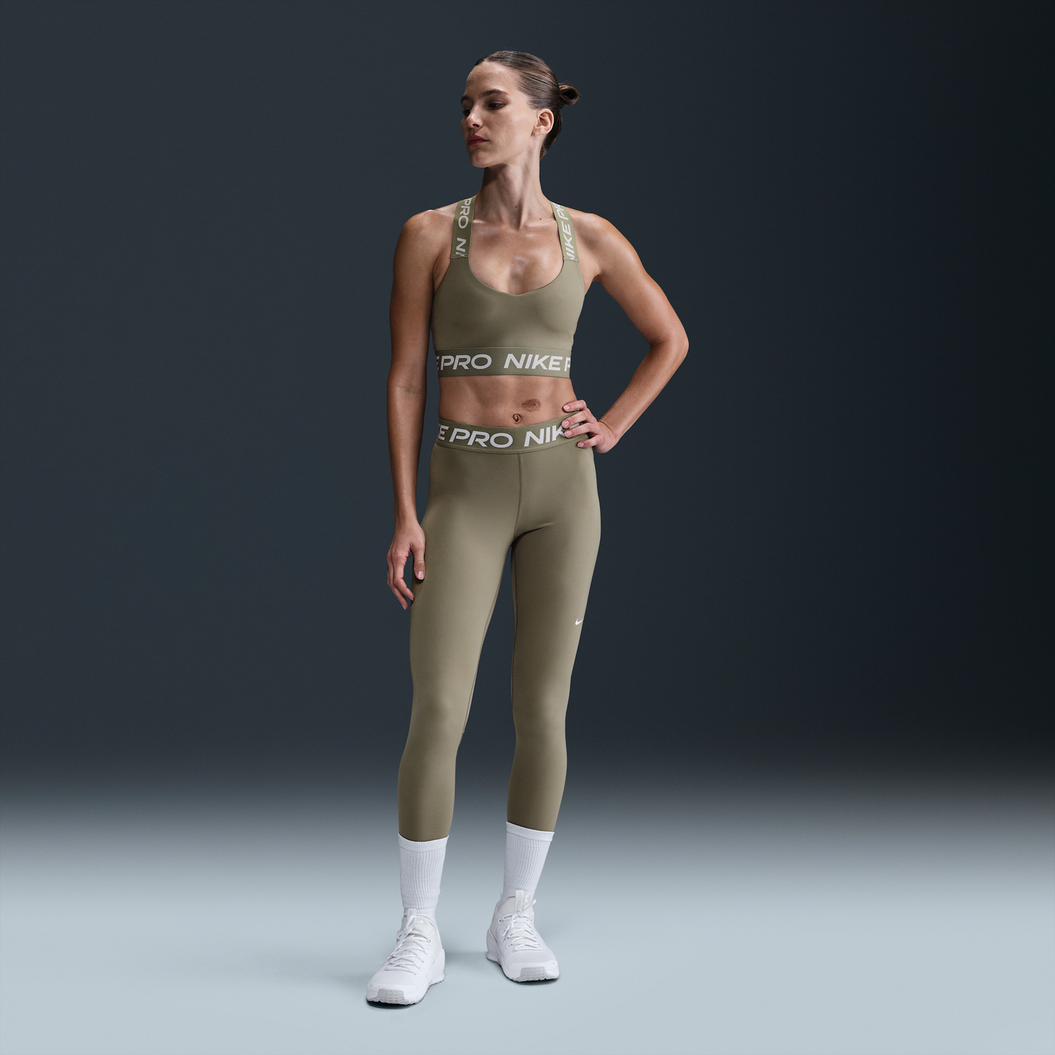 Legíny Nike Pro Mid-Rise Mesh Leggings Zelené | CZ9779-320, 0