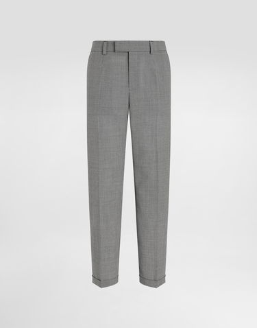 Nohavice Dolce & Gabbana Dolce & Gabbana Tailored Wool Houndstooth Pants Šedá | GP0B8TFQ2OIS0984, 0