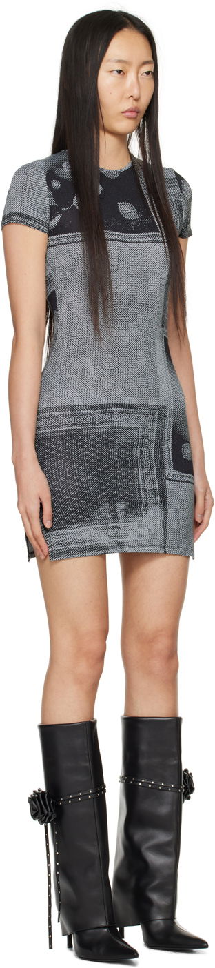 Šaty Miaou Miaou Billie Print Mini Dress Šedá | 5045TJBSCI, 1