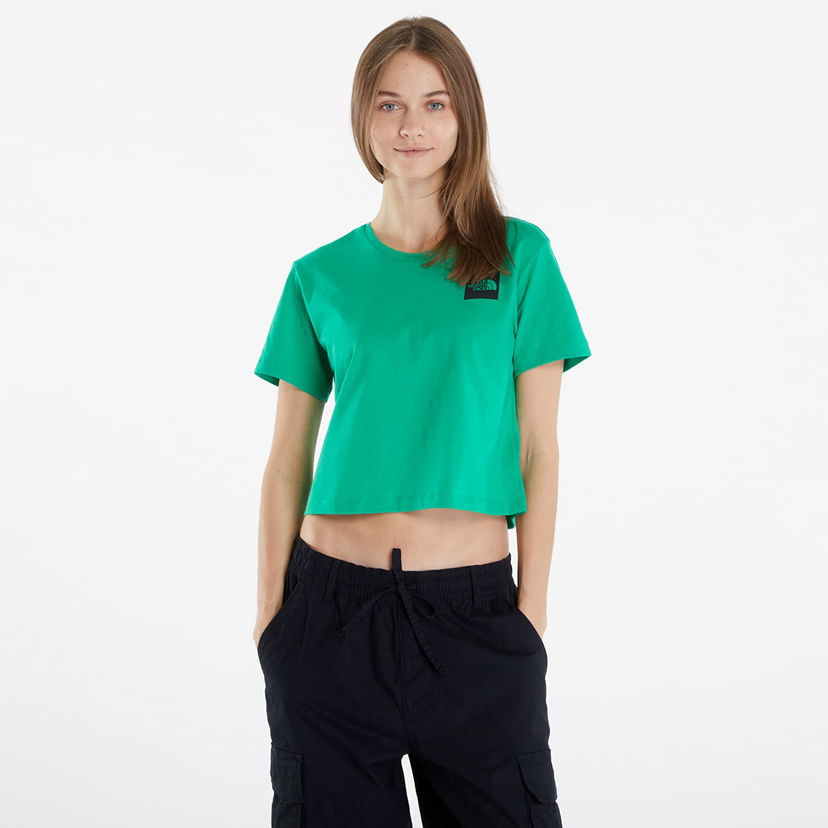 Tričko The North Face T-Shirt S/S Cropped Fine Tee Optic Emerald Zelené | NF0A87NBPO81