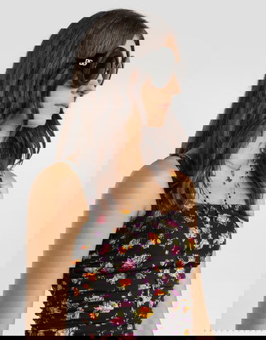 Šaty Dolce & Gabbana Small Rose Bouquets-print Draped Ruched Charmeuse Mini Dress Rôznofarebný | F60IITFSA8DHN5XR, 3