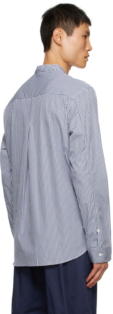 Košeľa sage NATION SAGE NATION Liam Striped Band Collar Shirt Modrá | S047 LIAM SHIRT, 2