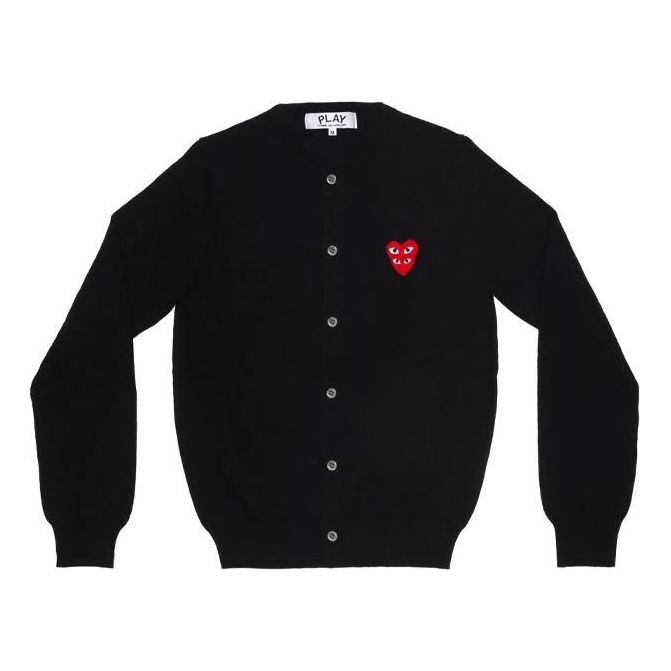 Sveter Comme des Garçons COMME des GARCONS PLAY Cardigan with Red Heart Emblem Čierna | AZ-N075-051-1, 0