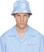 Sprayed Roses Print Taffeta Bucket Hat