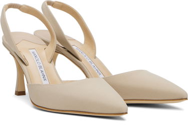 Doplnky Manolo Blahnik Manolo Blahnik Carolyne 70 Slingback Heeled Sandals Béžová | 225-1891, 3