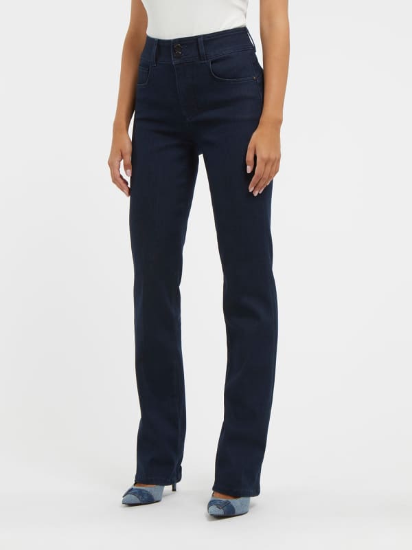 Nohavice a džínsy GUESS High Rise Straight Denim Čierna | W3BA0VD56A2, 0