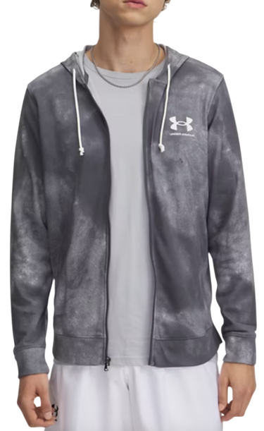 Mikina Under Armour Rival Terry AOP FZ Q1 Hoodie Šedá | 1390139-025, 0