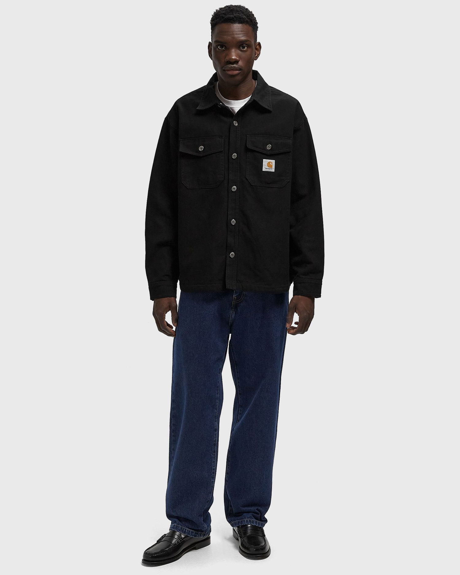 Košeľa Carhartt WIP Selby Collared Long-Sleeve Button-Up Shirt Jacket with Chest Pockets Čierna | I035305-89.XX, 1