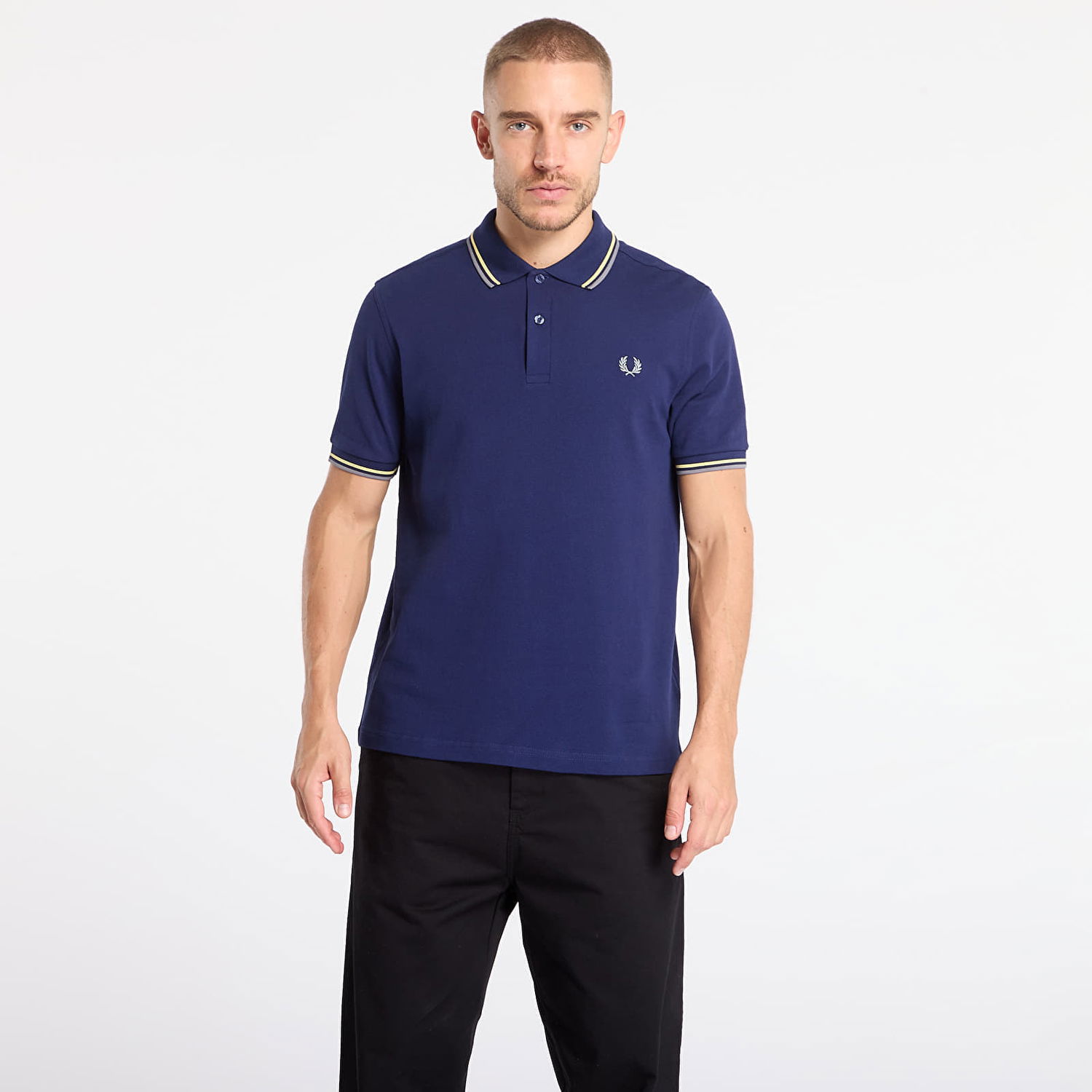Polo tričko Fred Perry Twin Tipped Polo Shirt Navy | M3600 48A, 0