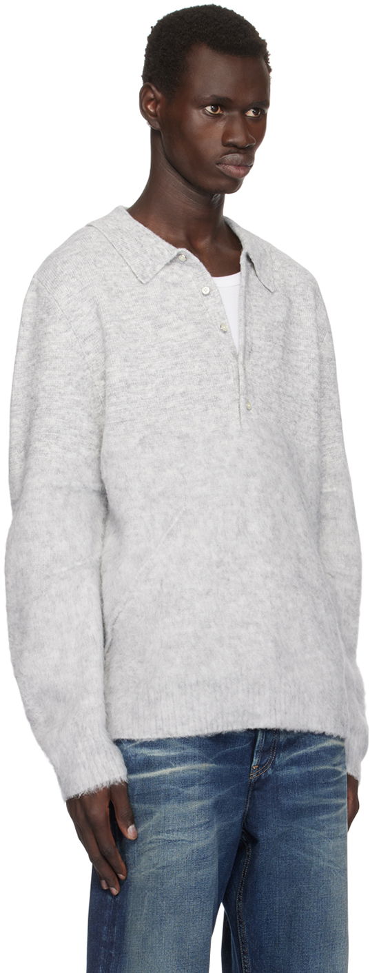 Sveter Helmut Lang Helmut Lang Brushed Polo Šedá | O06HM796, 1