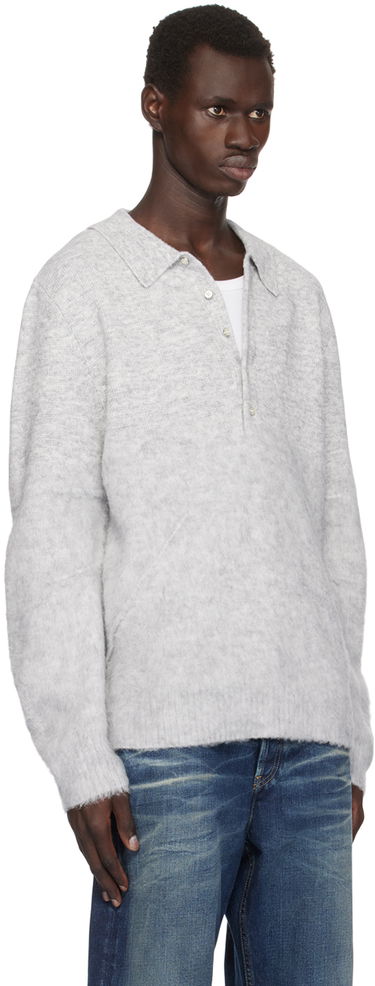 Sveter Helmut Lang Helmut Lang Brushed Polo Šedá | O06HM796, 1