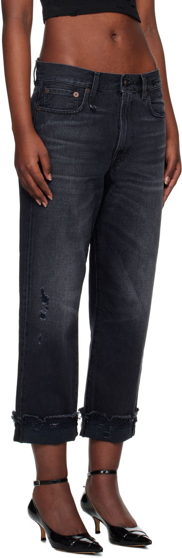 Džínsy R13 R13 Mid-Rise Straight Boyfriend Jeans Čierna | R13W5083-394A, 4