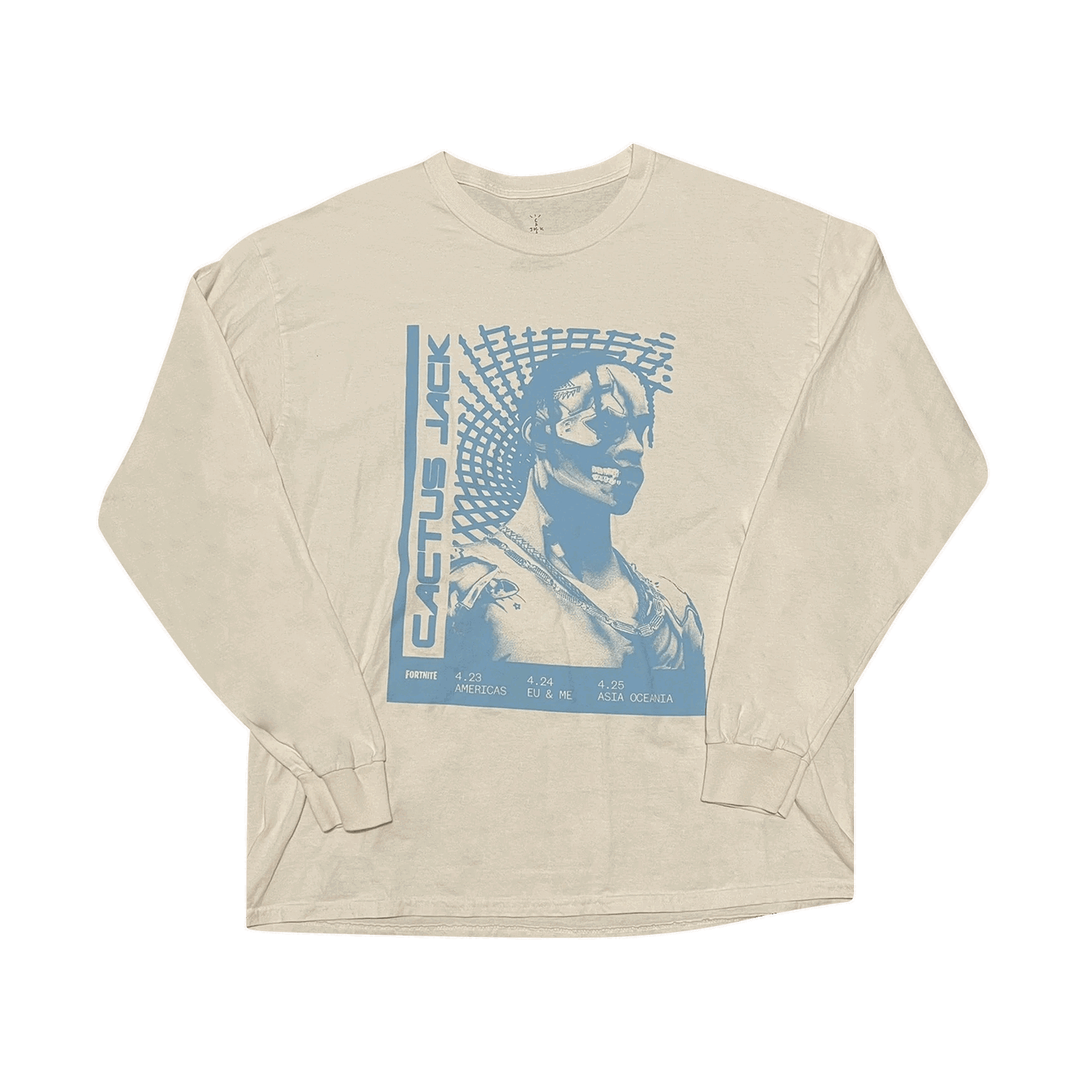 Tričko Cactus Jack by Travis Scott T-3500 Repeat Long-Sleeve T-Shirt Biela | CJFN LS23 WHIT, 0