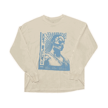 Tričko Cactus Jack by Travis Scott T-3500 Repeat Long-Sleeve T-Shirt Biela | CJFN LS23 WHIT, 0