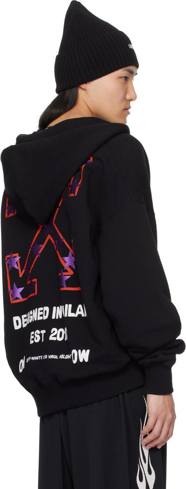 Mikina Off-White Star Arrow Zip Hoodie Čierna | OMBE015S25FLE0021001, 2