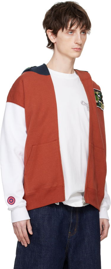 Mikina BAPE A Bathing Ape Shark Full Zip Hoodie Oranžová | 001ZPK701303M, 1