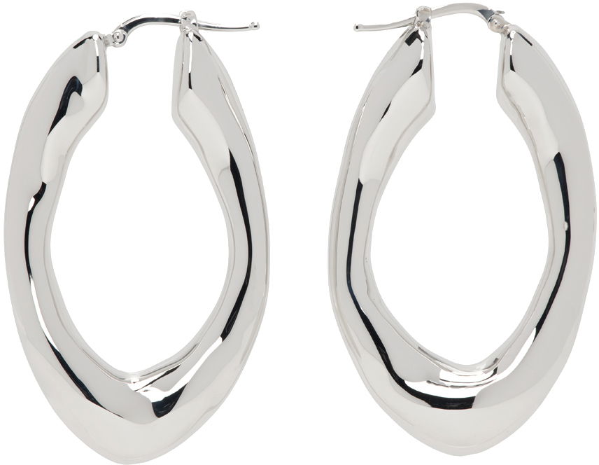 Náušnice Jil Sander Hoop Earrings "Silver" Metalická | J11VG0082_P4877, 0