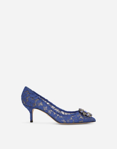 Tenisky a topánky Dolce & Gabbana Lace Rainbow Pumps with Brooch Detailing Modrá | CD0066AL19880650, 0