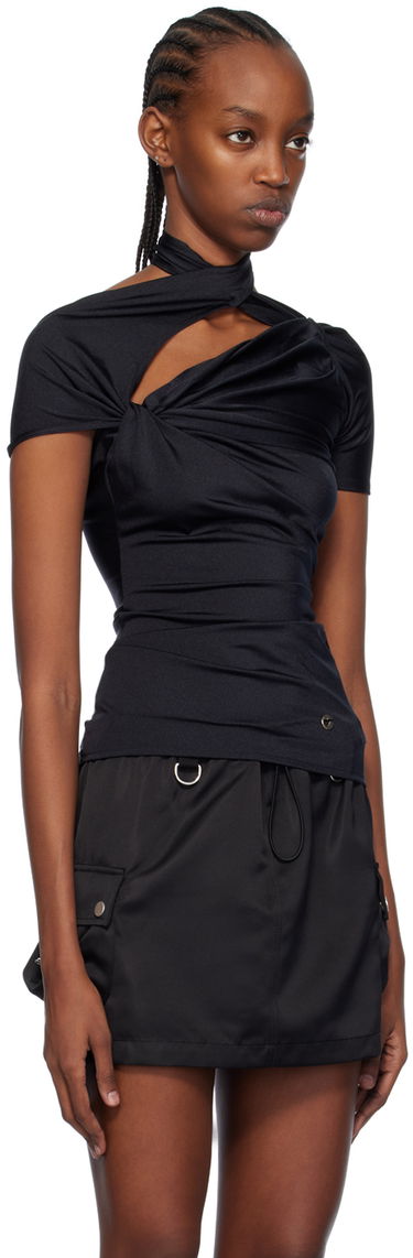 Tričko Coperni Coperni Asymmetric Draped T-Shirt Čierna | COPJS54545, 1