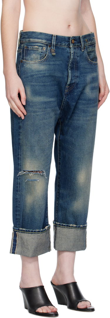 Džínsy R13 R13 Cuffed Tailored Drop Cropped Jeans Modrá | R13WD194-D341C, 1