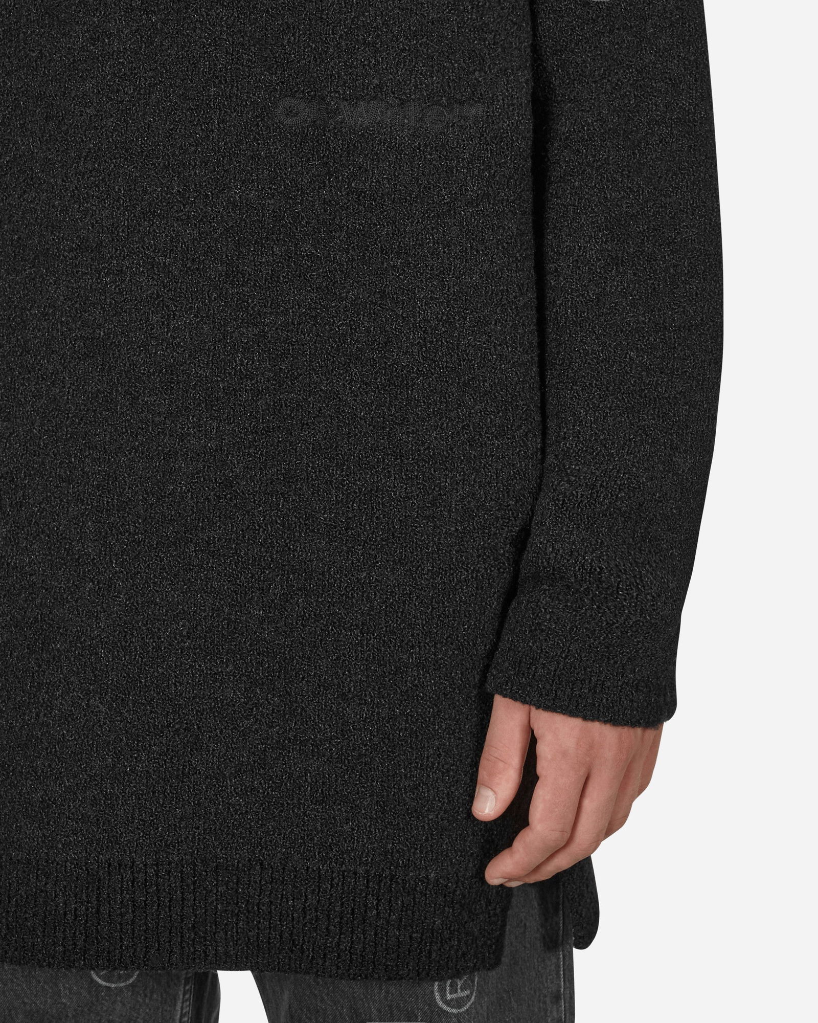 Micro Bouclé Knit Turtleneck Black