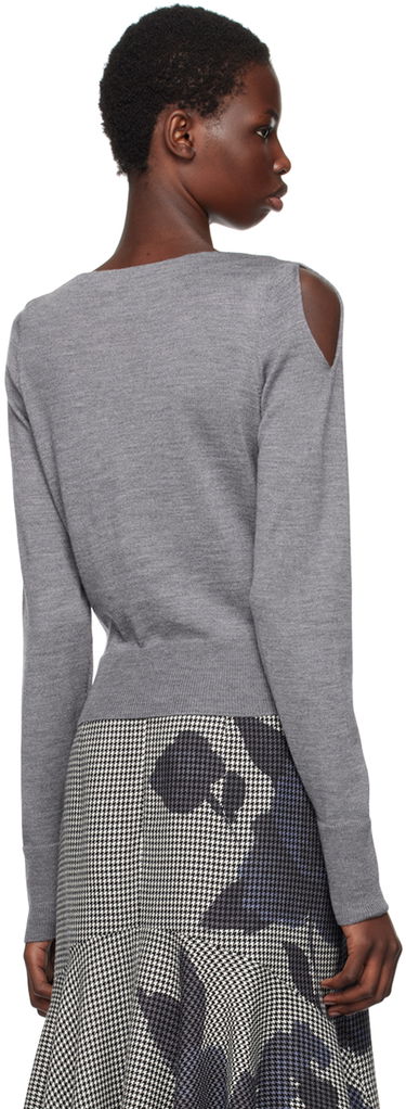 Sveter Erdem Drape Detail Knit Sweater Šedá | PF24_F1KT3_GYEKW, 2