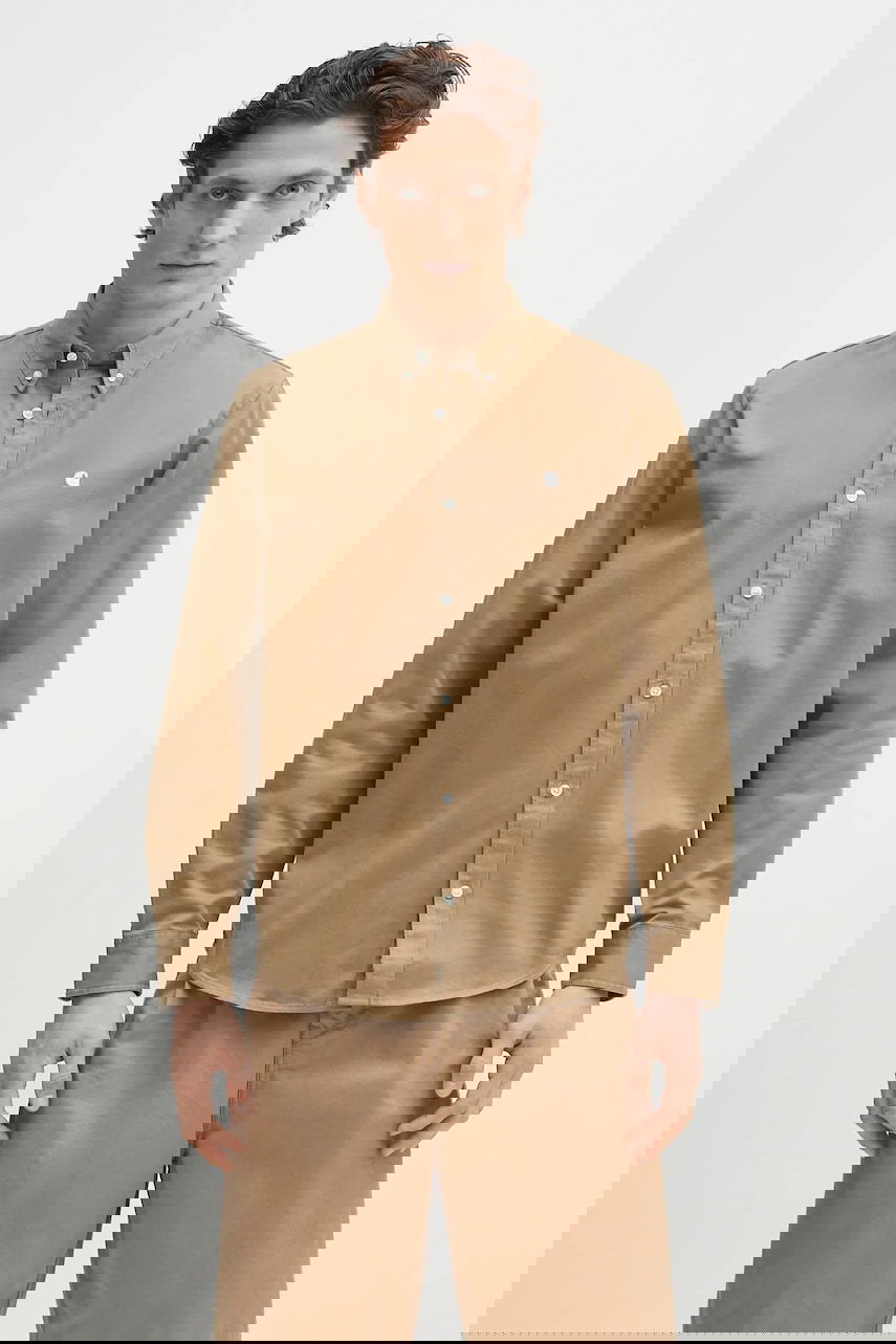 Košeľa Carhartt WIP Long Sleeve Madison Shirt Regular Fit Classic Collar Béžová | I023339.1Q5XX, 0