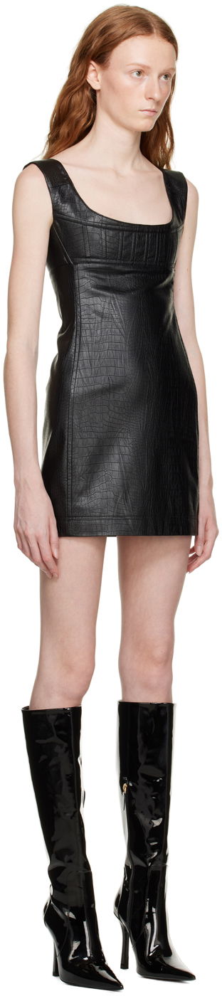 Šaty Miaou Miaou Vivi Faux-Leather Minidress Čierna | 5022PYPON, 1