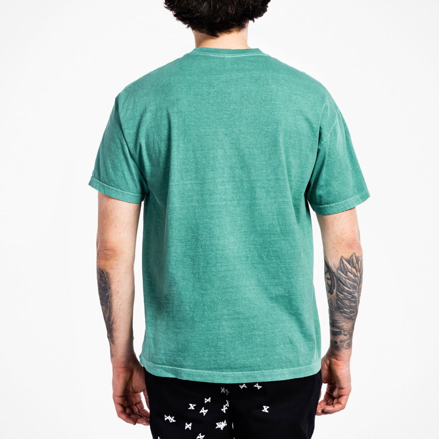 Polo tričko Pleasures Dub Pigment DYE T-Shirt Tyrkysová | P21W040-GREEN, 1