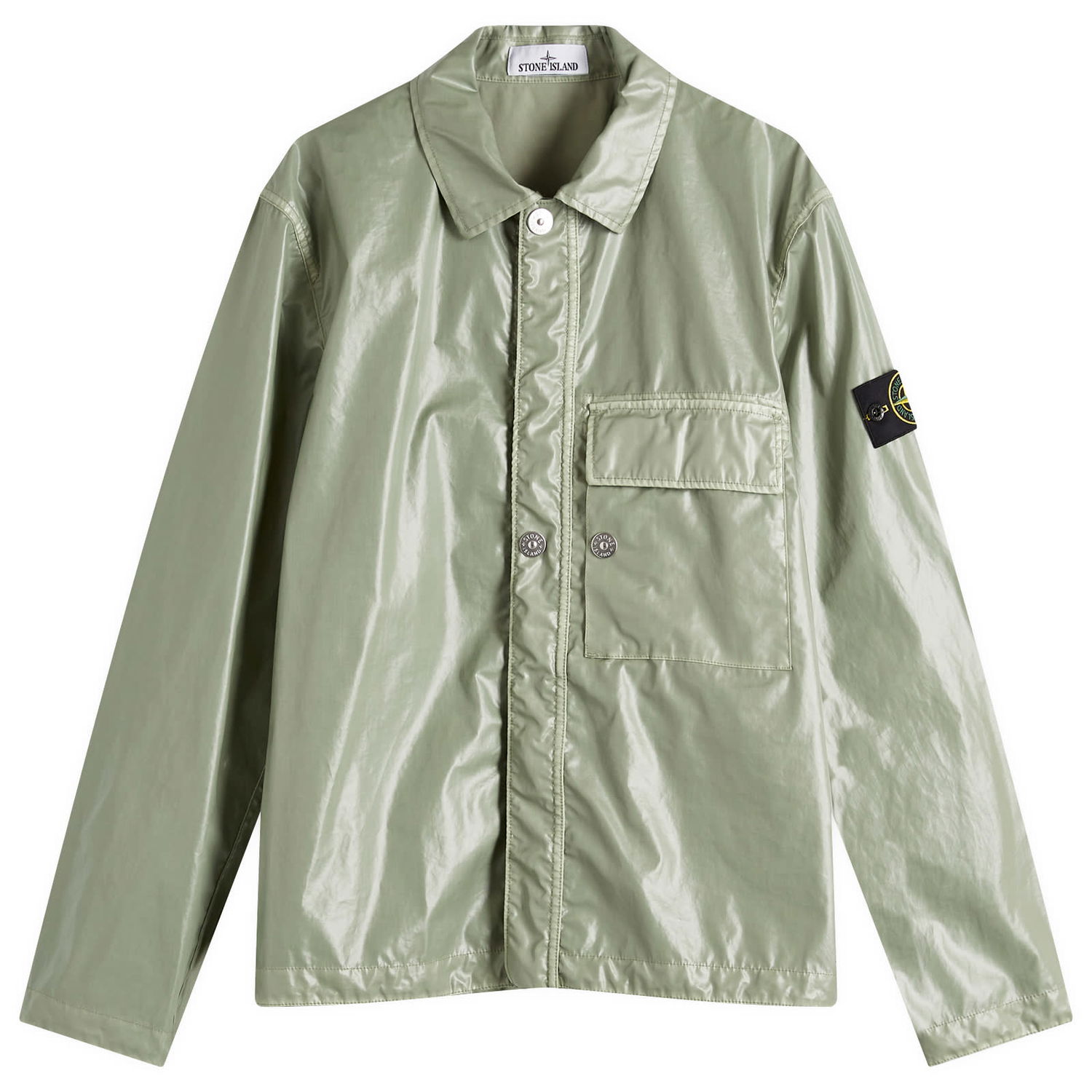 Vetrovka Stone Island Mussola Gommata-TC Shirt Jacket, Size Large Zelené | K1S151200001-V0055, 1